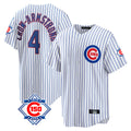 Ndoa C.Cubs #4 Pete Crow-Armstrong Player White 150th Anniversary Home Game Stitched Jerseys