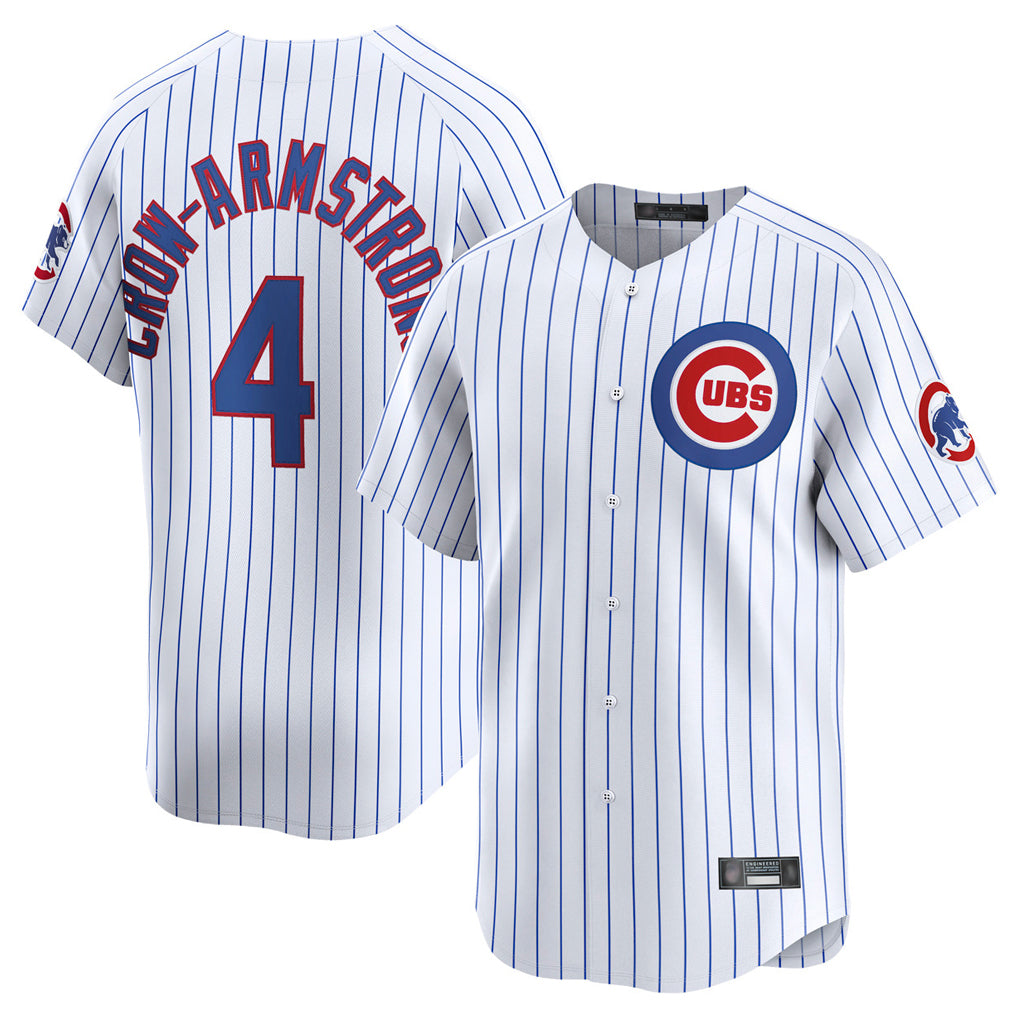 Ndoa C.Cubs #4 Pete Crow-Armstrong Player White Limited Home Game Stitched Jerseys