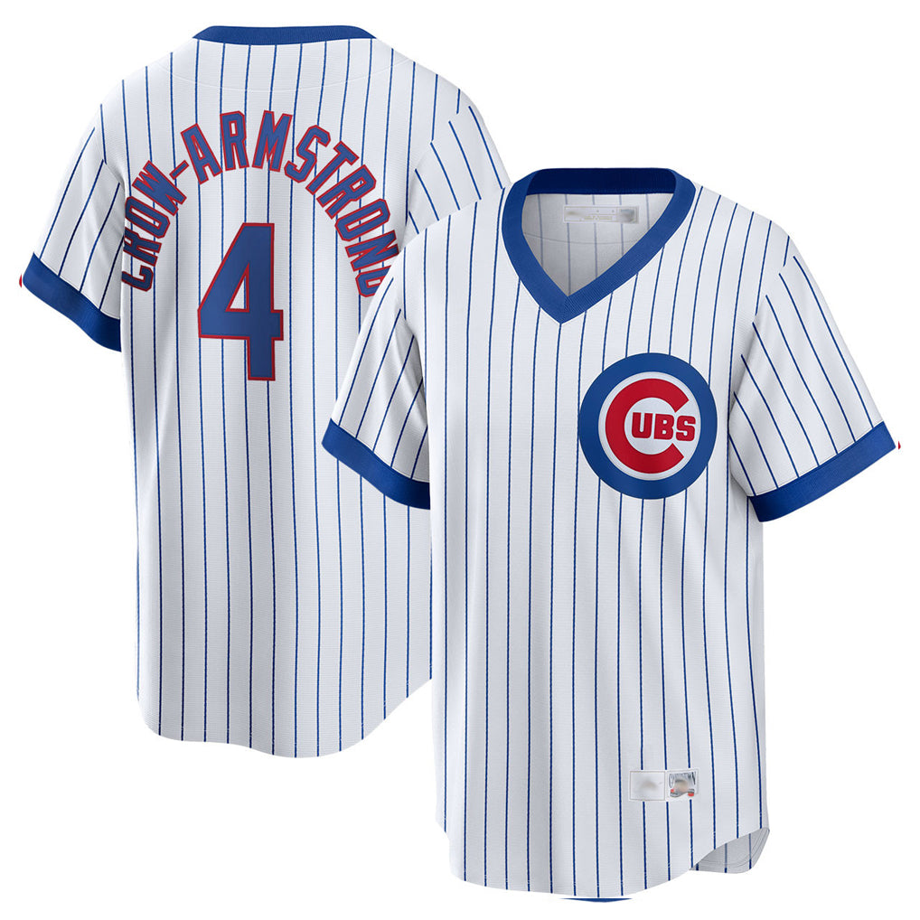 Ndoa C.Cubs #4 Pete Crow-Armstrong Player White T-shirt Cooperstown Collection Limited Stitched Jerseys