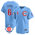 Ndoa C.Cubs #6 Matt Shaw Player Light Blue 150th Anniversary Limited Home Stitched Jerseys