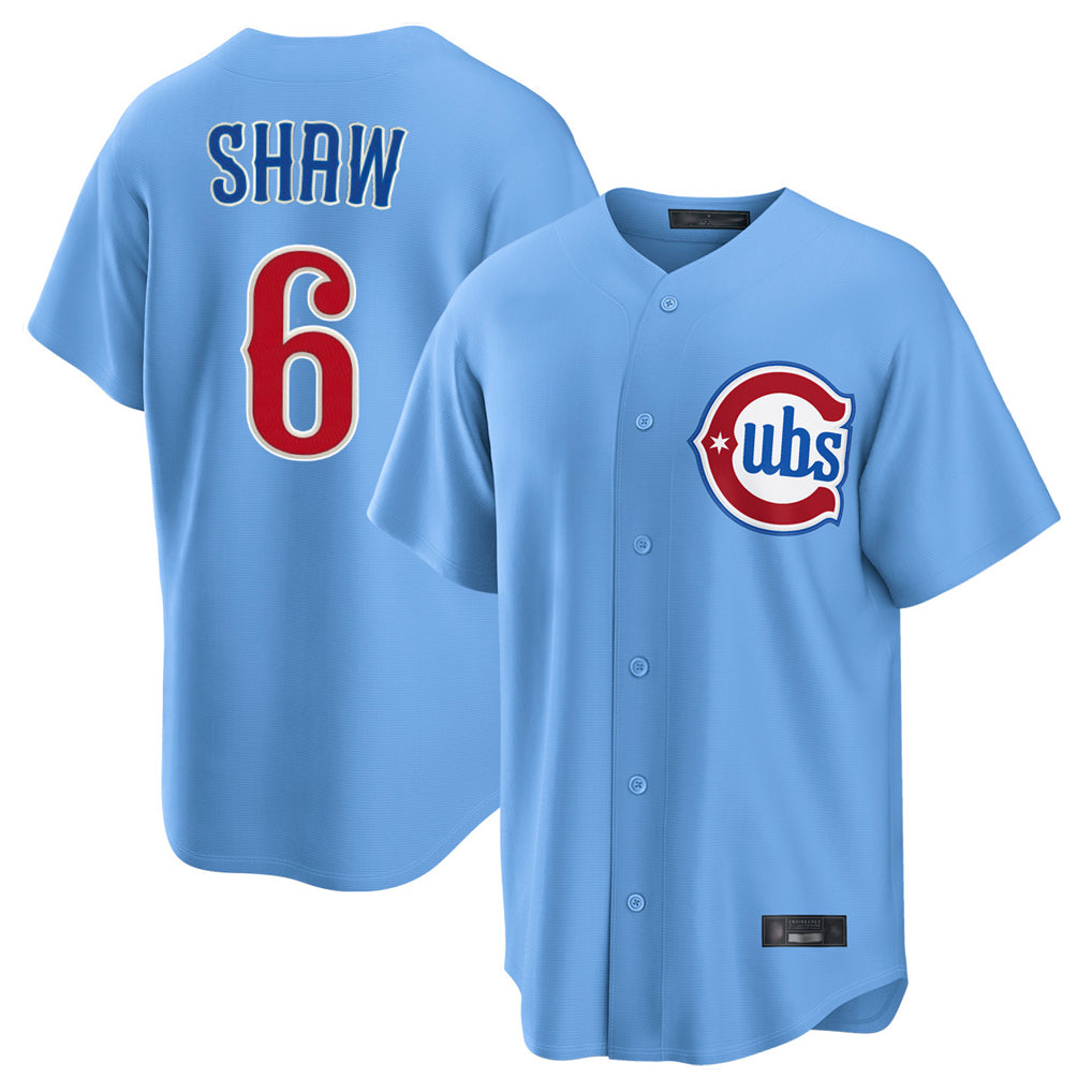 Ndoa C.Cubs #6 Matt Shaw Player Light Blue Home Game Stitched Jerseys