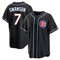 Ndoa C.Cubs #7 Dansby Swanson Player Black Fashion Out Game Stitched Jerseys