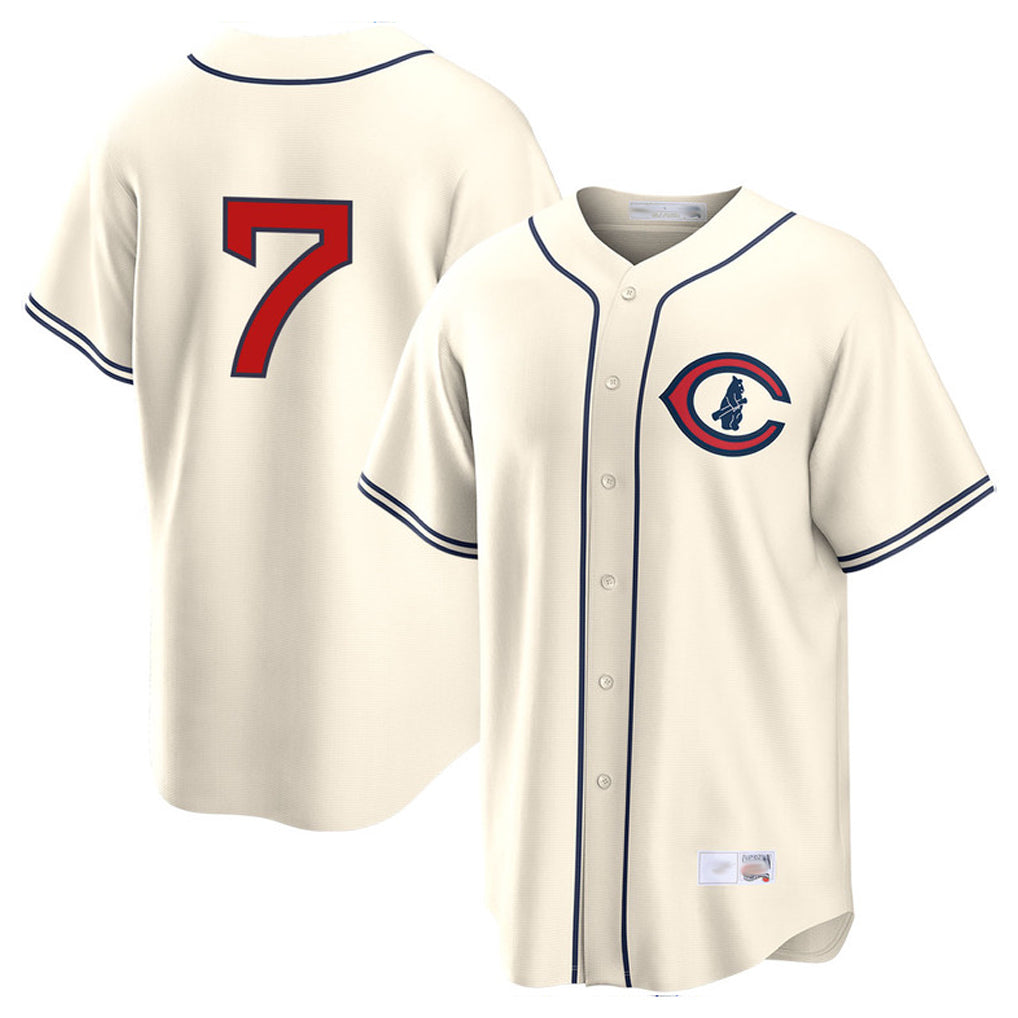 Ndoa C.Cubs #7 Dansby Swanson Player Cream Field of Dreams Home Game Stitched Jerseys