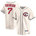 Ndoa C.Cubs #7 Dansby Swanson Player Cream Field of Dreams Limited Home Game Stitched Jerseys