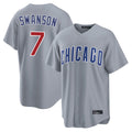 Ndoa C.Cubs #7 Dansby Swanson Player Gray Home Game Stitched Jerseys