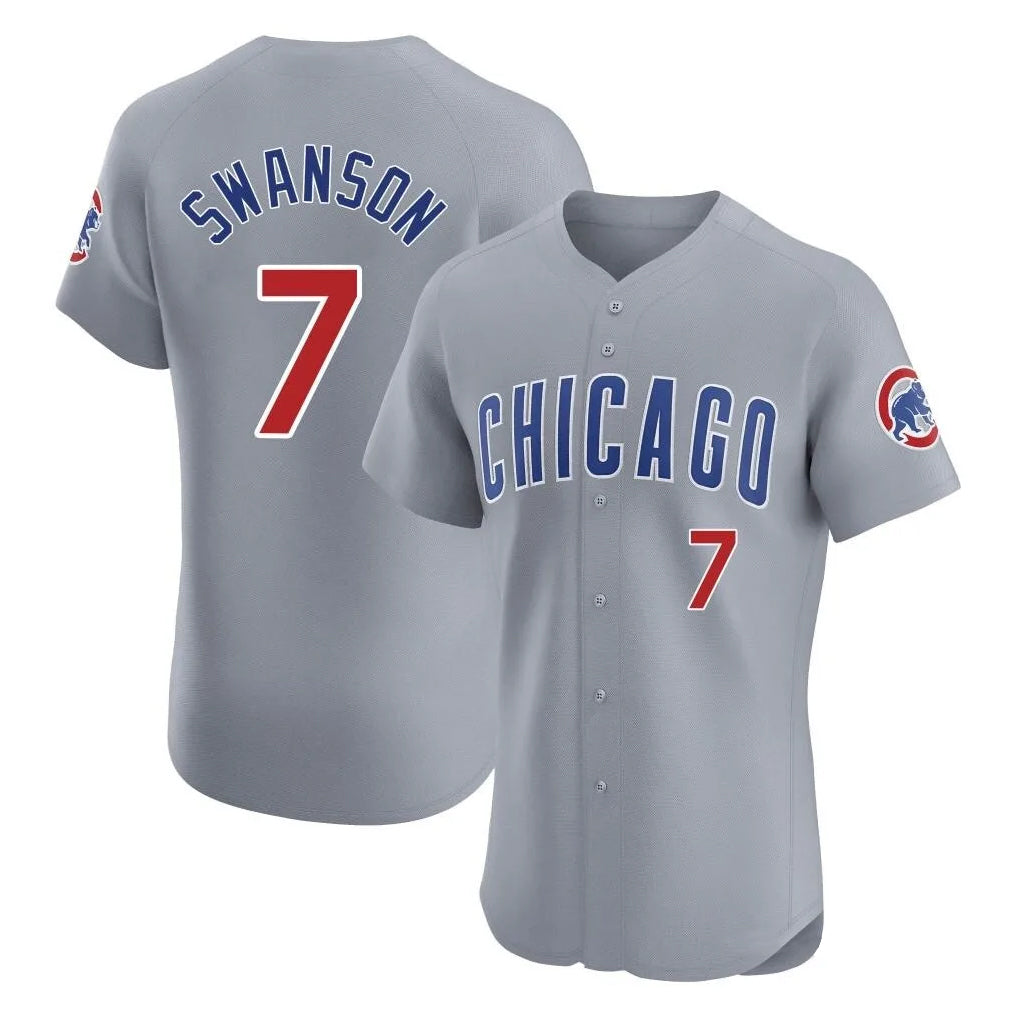 Ndoa C.Cubs #7 Dansby Swanson Player Gray Road Limited Elite Home Stitched Jerseys