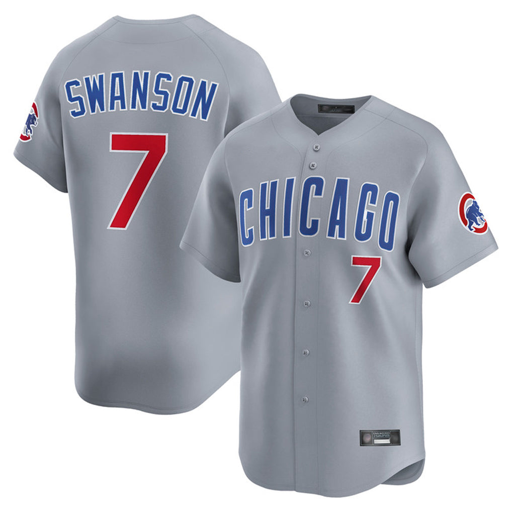 Ndoa C.Cubs #7 Dansby Swanson Player Gray Road Limited Home Stitched Jerseys