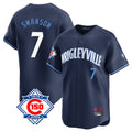 Ndoa C.Cubs #7 Dansby Swanson Player Navy City Connect 150th Anniversary Limited Home Stitched Jerseys