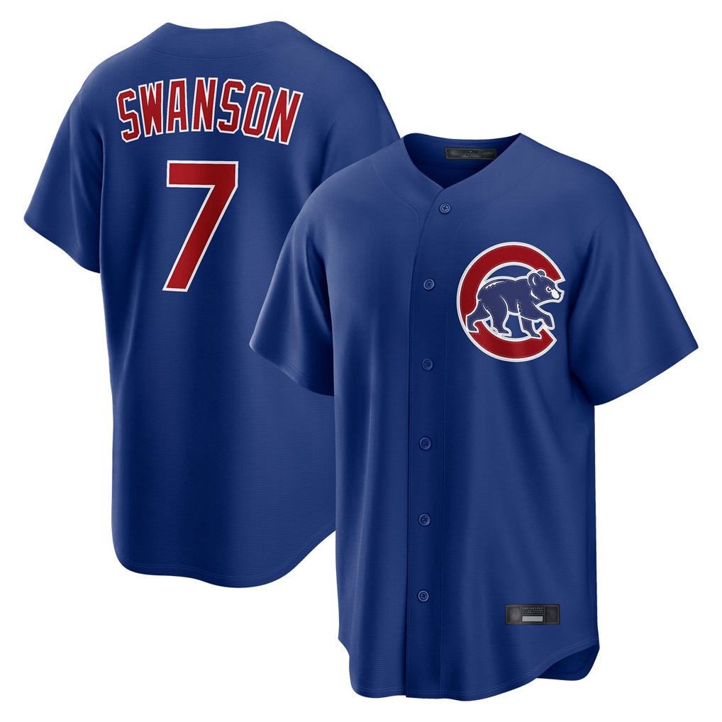 Ndoa C.Cubs #7 Dansby Swanson Player Royal Home Game Stitched Jerseys