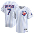 Ndoa C.Cubs #7 Dansby Swanson Player White Limited Home Game Stitched Jerseys