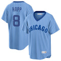 Ndoa C.Cubs #8 Ian Happ Player Blue T-shirt Cooperstown Collection Limited Stitched Jerseys