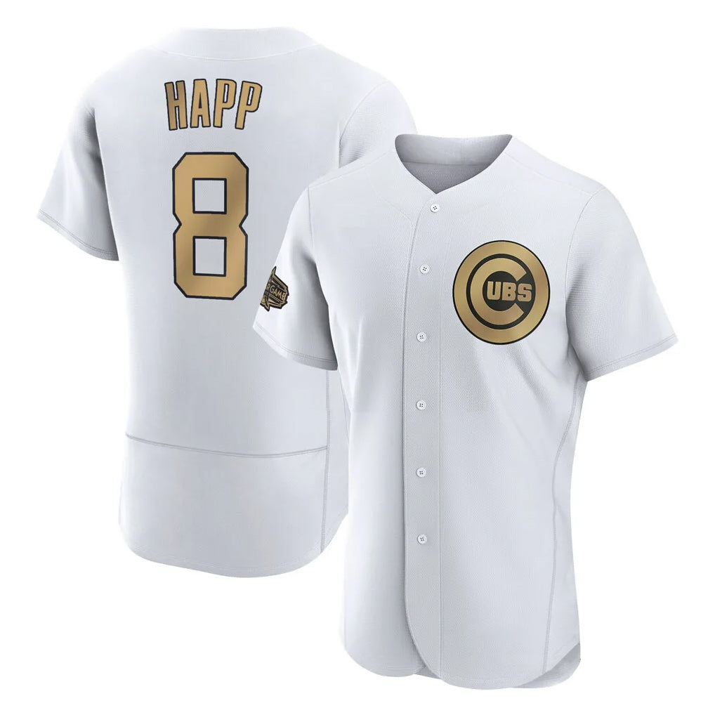 Ndoa C.Cubs #8 Ian Happ Player Gold All-Star Limited Elite Home Game Stitched Jerseys