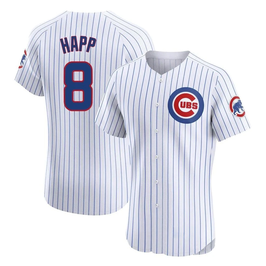 Ndoa C.Cubs #8 Ian Happ Player White Limited Elite Home Game Stitched Jerseys