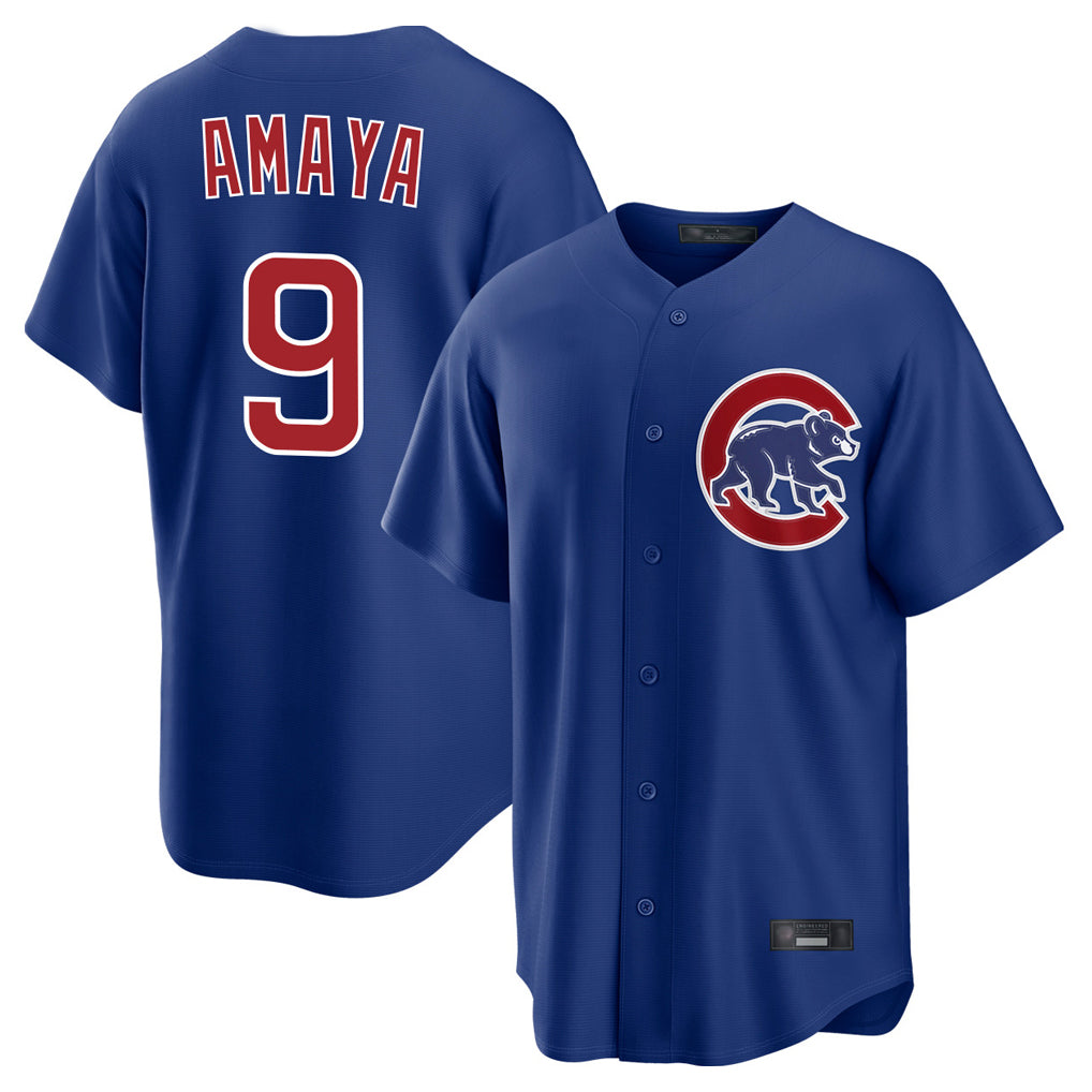 Ndoa C.Cubs #9 Miguel Amaya Player Royal Home Game Stitched Jerseys