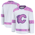 Ndoa C.Flames White 2024 Hockey Fights Cancer Practice Jerseys