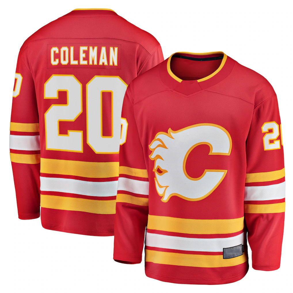 Ndoa C.Flames #20 Blake Coleman Red Home Breakaway Player Jerseys