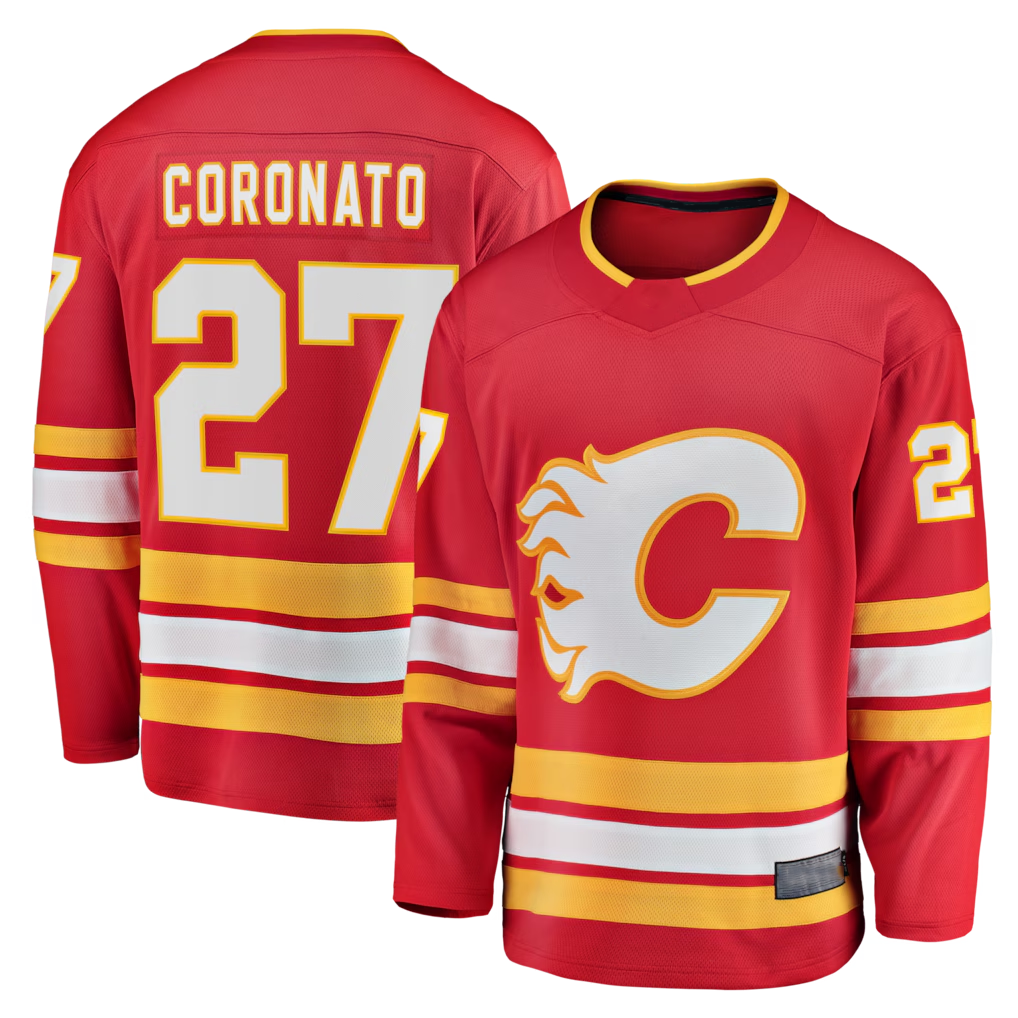 Ndoa C.Flames #27 Matt Coronato Red Home Breakaway Jerseys
