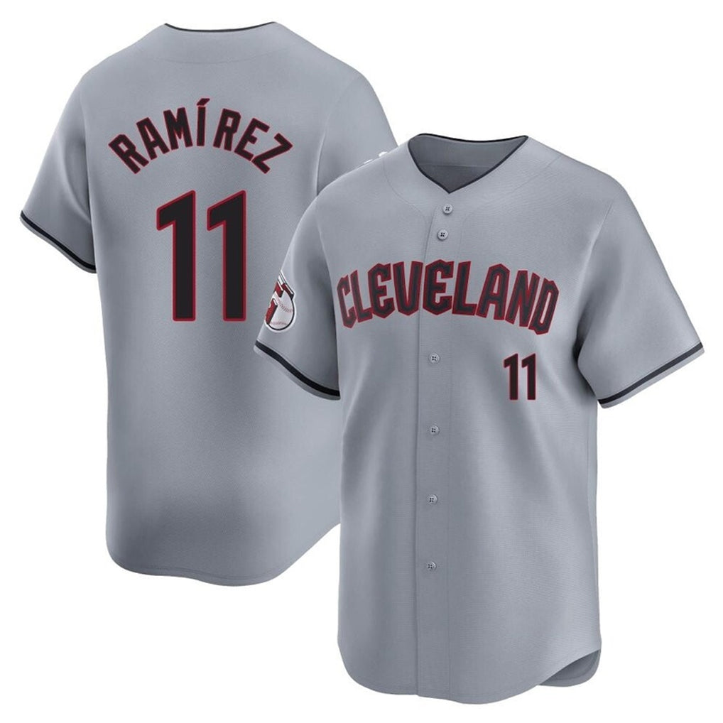 Ndoa C.Guardians #11 Jose Ramirez Player Gray Road Limited Home Stitched Jerseys