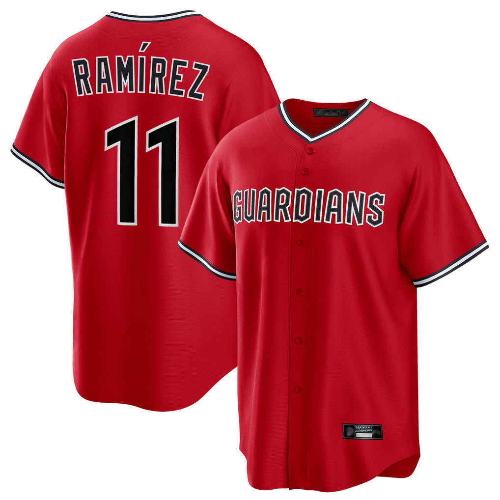 Ndoa C.Guardians #11 Jose Ramirez Player Red Home Game Stitched Jerseys