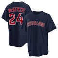 Ndoa C.Guardians #24 Triston McKenzie Player Navy Game Home Stitched Jerseys