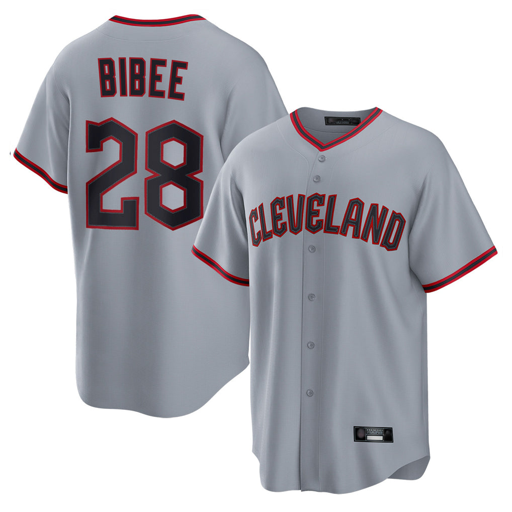 Ndoa C.Guardians #28 Tanner Bibee Player Gray Home Game Stitched Jerseys