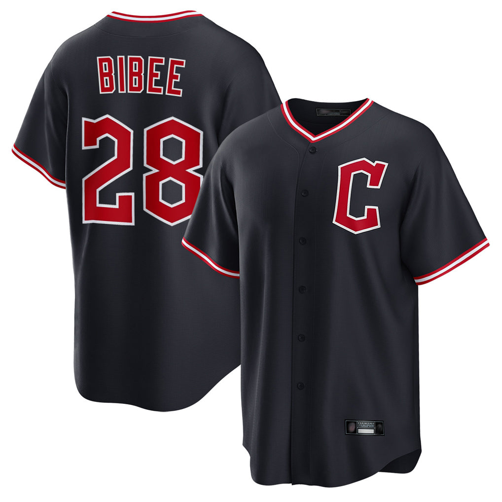 Ndoa C.Guardians #28 Tanner Bibee Player Navy Home Game Stitched Jerseys