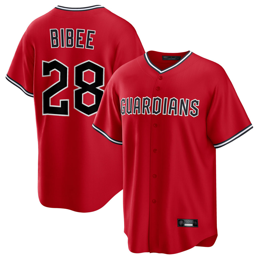 Ndoa C.Guardians #28 Tanner Bibee Player Red Home Game Stitched Jerseys