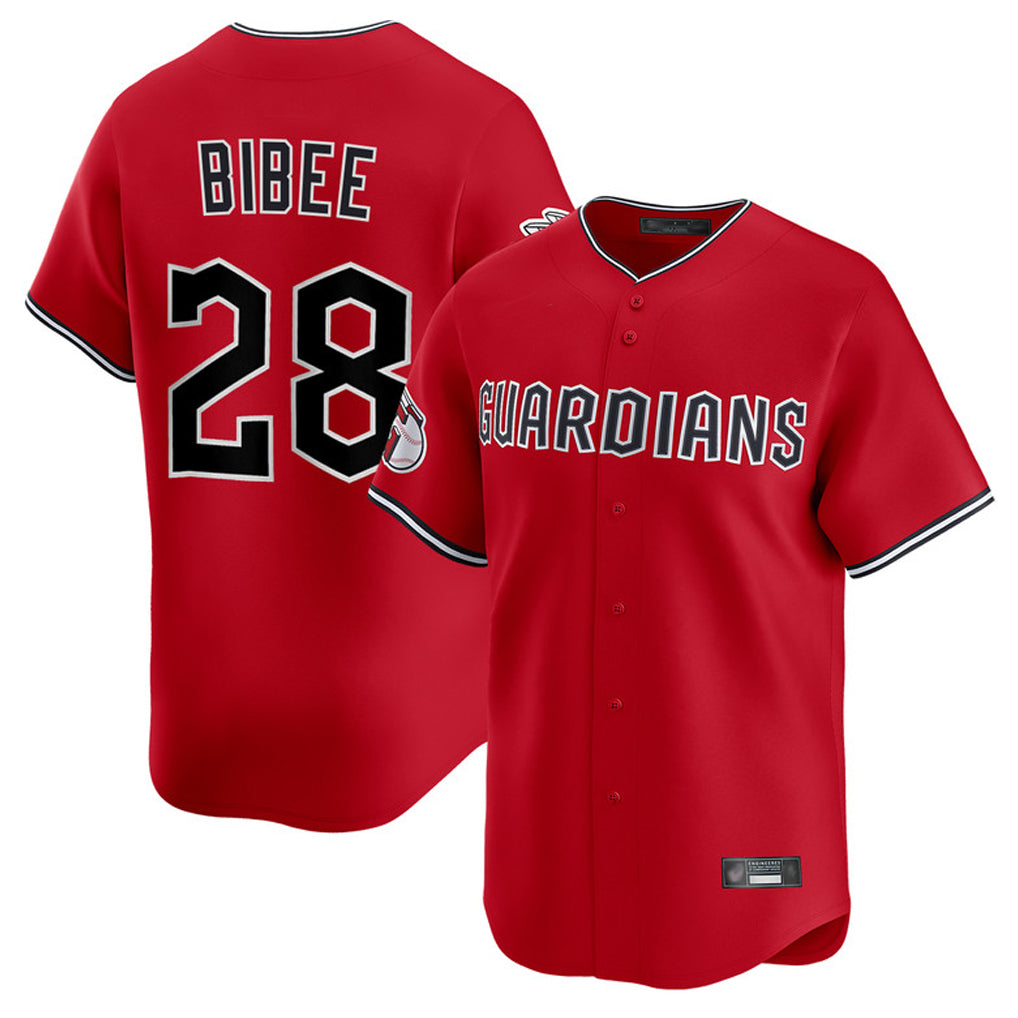 Ndoa C.Guardians #28 Tanner Bibee Player Red Limited Home Stitched Jerseys