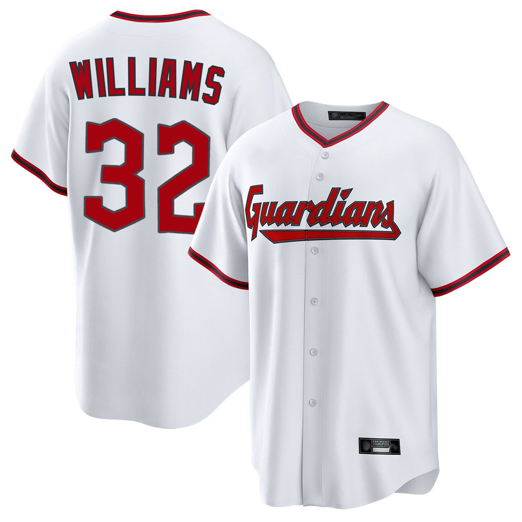 Ndoa C.Guardians #32 Gavin Williams Player White Game Home Stitched Jerseys