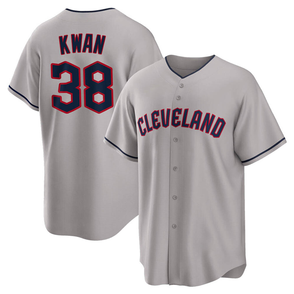 Ndoa C.Guardians #38 Steven Kwan Player Gray Game Home Stitched Jerseys