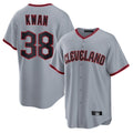 Ndoa C.Guardians #38 Steven Kwan Player Gray Home Game Stitched Jerseys