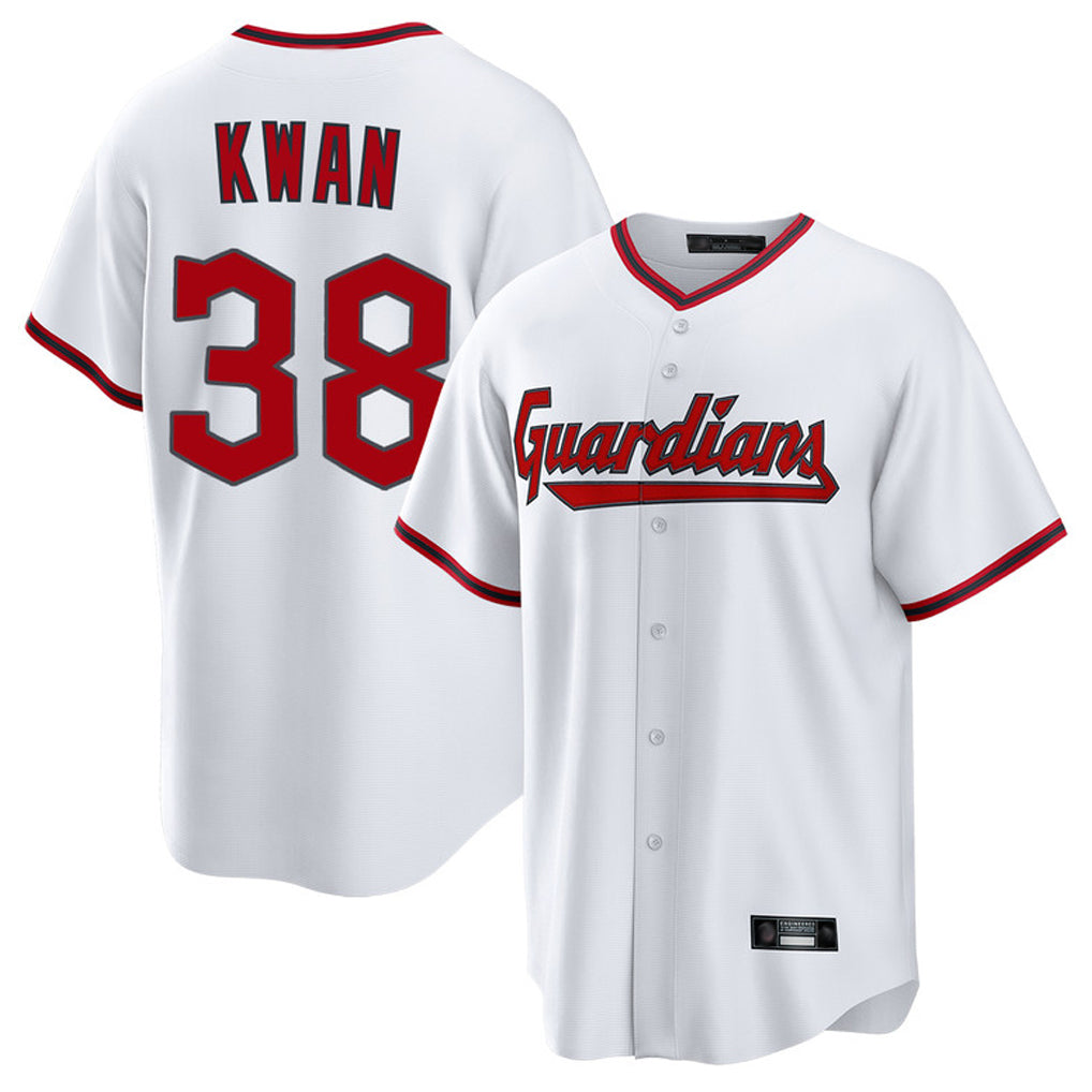 Ndoa C.Guardians #38 Steven Kwan Player White Game Home Stitched Jerseys
