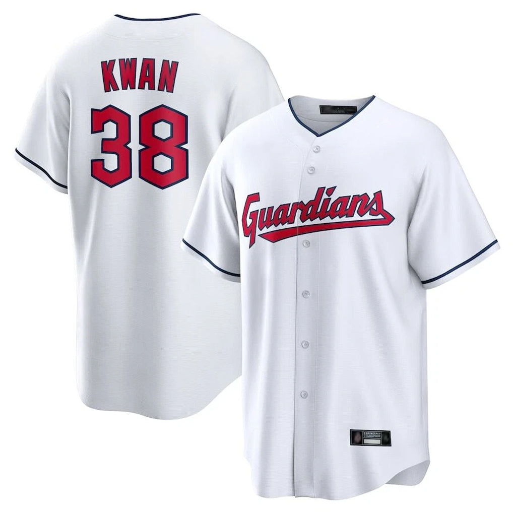 Ndoa C.Guardians #38 Steven Kwan Player White Home Game Stitched Jerseys