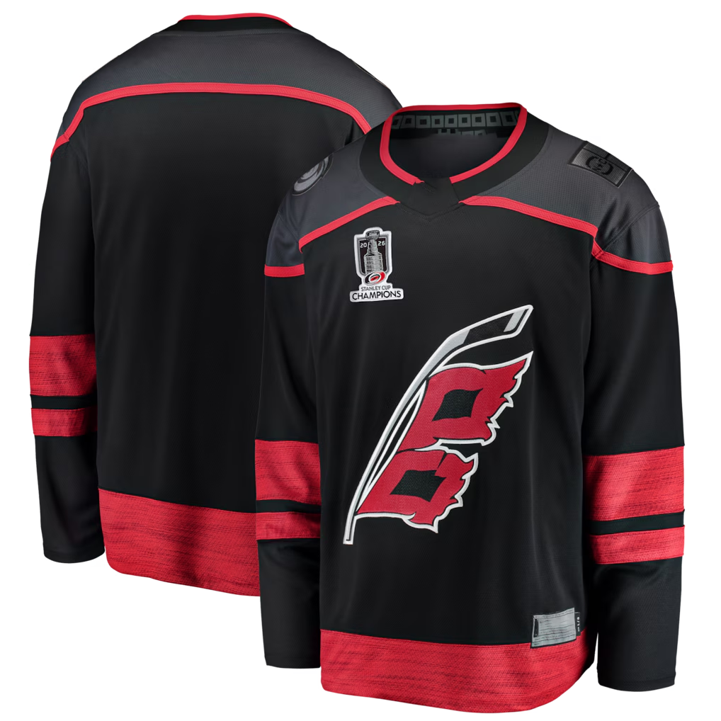 Ndoa C.Hurricanes Black 2026 Stanley Cup Champions Home Breakaway Stitched Jerseys