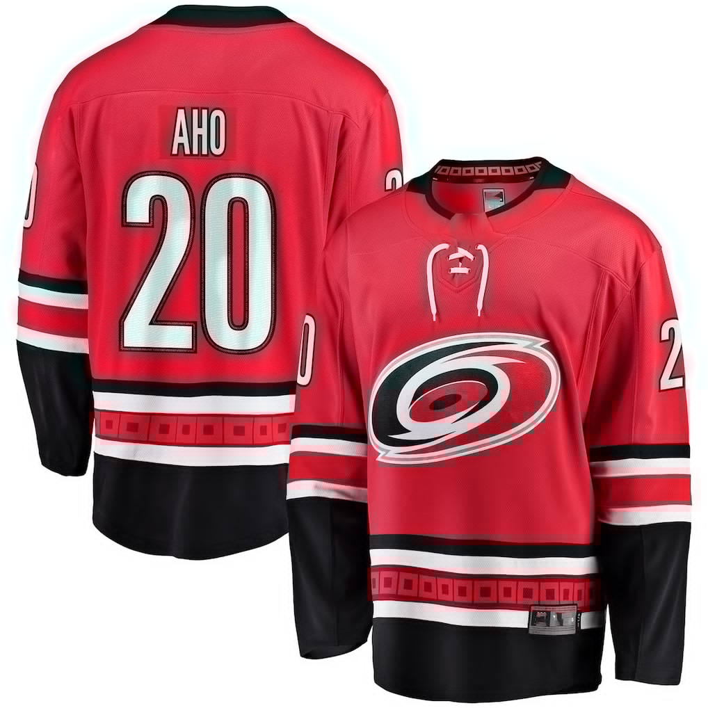 Ndoa C.Hurricanes #20 Sebastian Aho Red Alternate Breakaway Player Stitched Jerseys