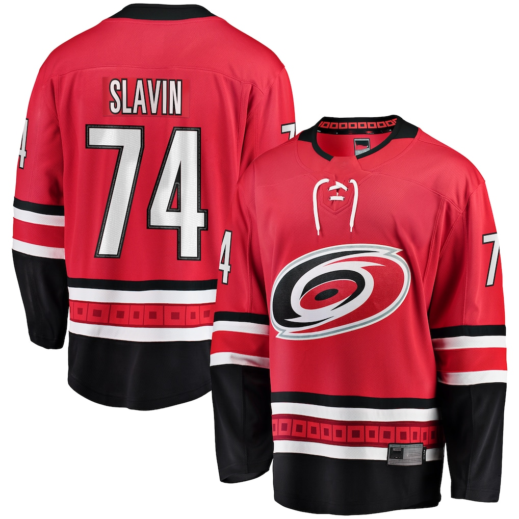 Ndoa C.Hurricanes #74 Jaccob Slavin Red Alternate Breakaway Player Stitched Jerseys