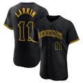 Ndoa C.Reds #11 Barry Larkin Player Black Snake Skin City Limited Elite Home Stitched Jerseys