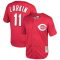 Ndoa C.Reds #11 Barry Larkin Player Mitchell & Ness Red Throwback Cooperstown Mesh Game Stitched Jerseys