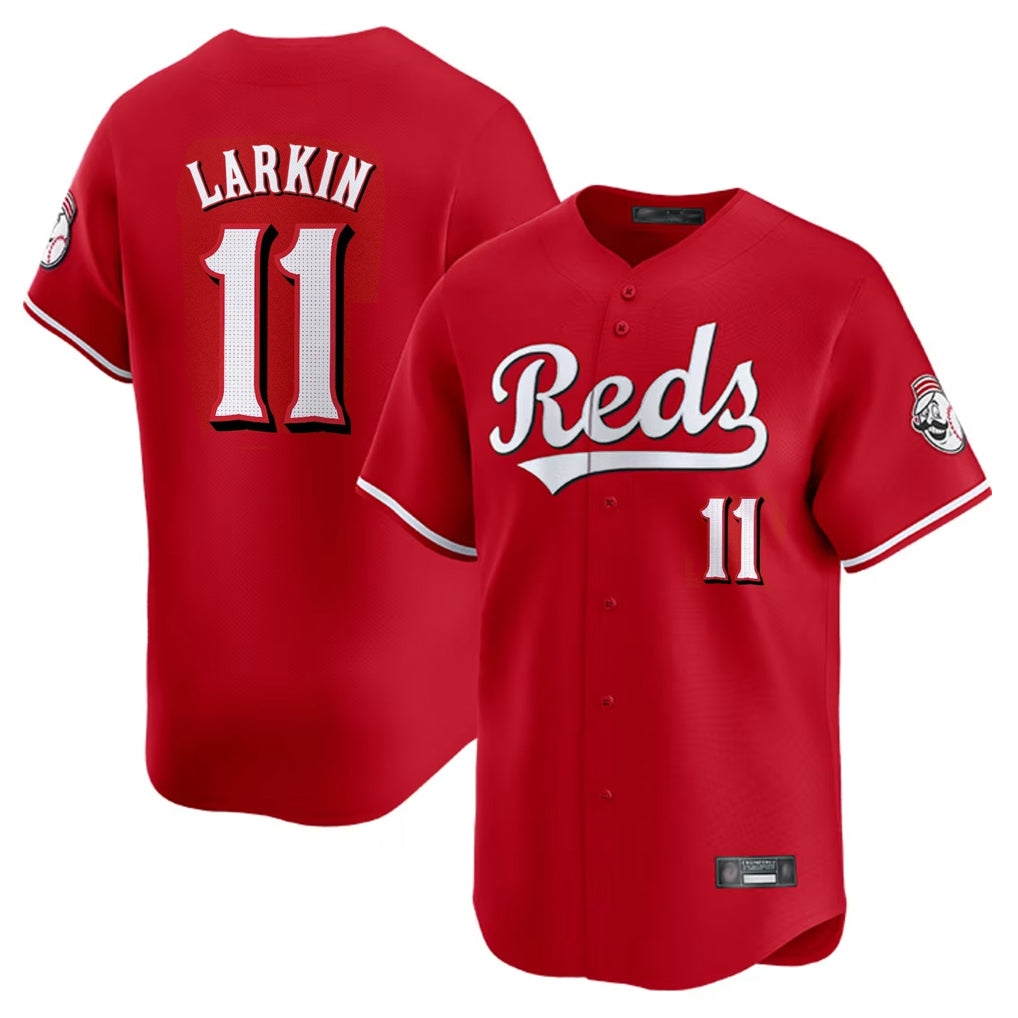Ndoa C.Reds #11 Barry Larkin Player Red Home Limited Stitched Jerseys