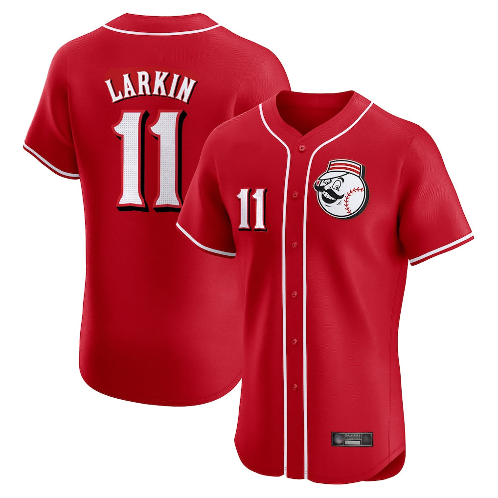 Ndoa C.Reds #11 Barry Larkin Player Red Limited Elite Home Game Stitched Jerseys
