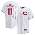 Ndoa C.Reds #11 Barry Larkin Player White Home Game Stitched Jerseys