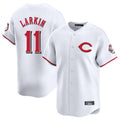 Ndoa C.Reds #11 Barry Larkin Player White Limited Home Stitched Jerseys