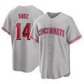 Ndoa C.Reds #14 Pete Rose Player Gray Home Game Stitched Jerseys