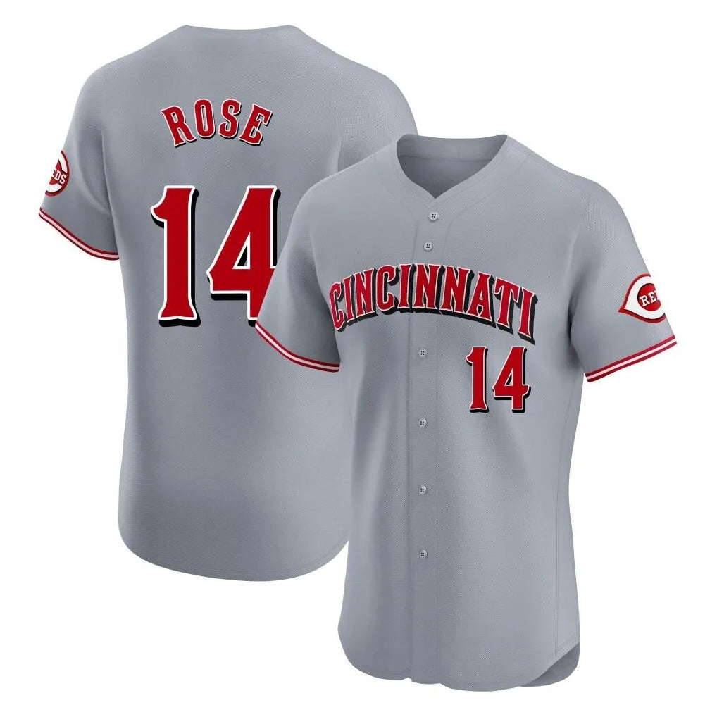 Ndoa C.Reds #14 Pete Rose Player Gray Limited Elite Home Stitched Jerseys