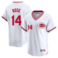Ndoa C.Reds #14 Pete Rose Player White Cooperstown Collection Limited T-shirt Home Stitched Jerseys