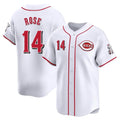 Ndoa C.Reds #14 Pete Rose Player White Home Limited Stitched Jerseys