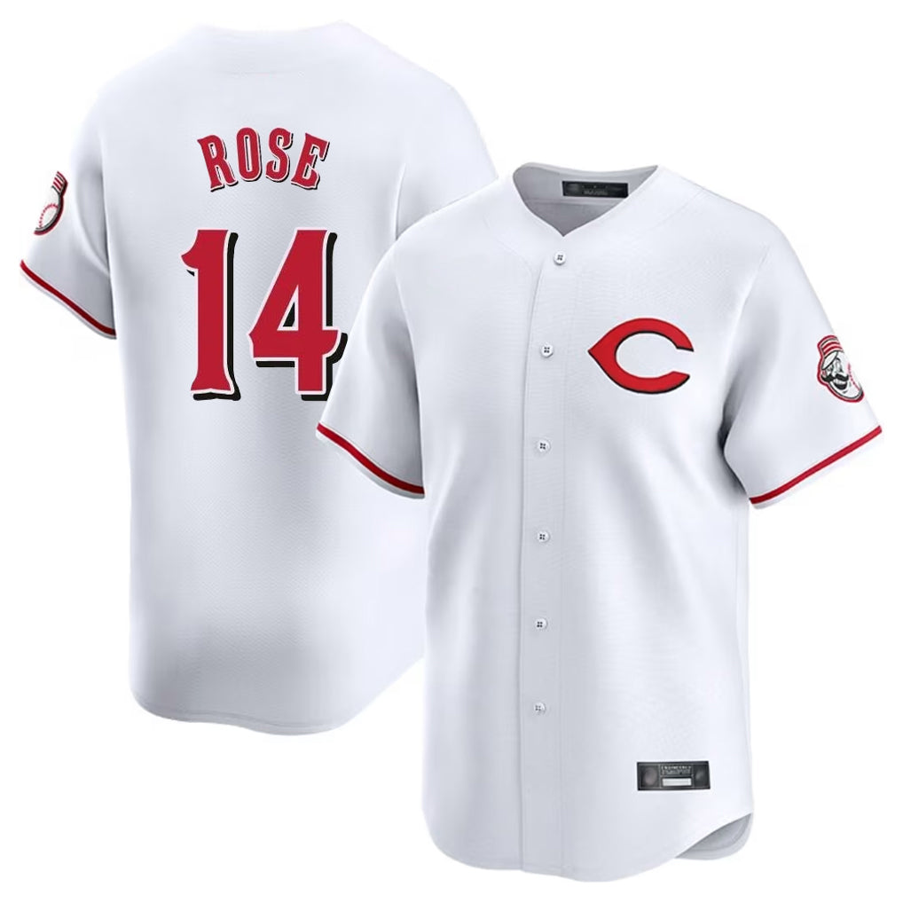 Ndoa C.Reds #14 Pete Rose Player White Limited Home Stitched Jerseys