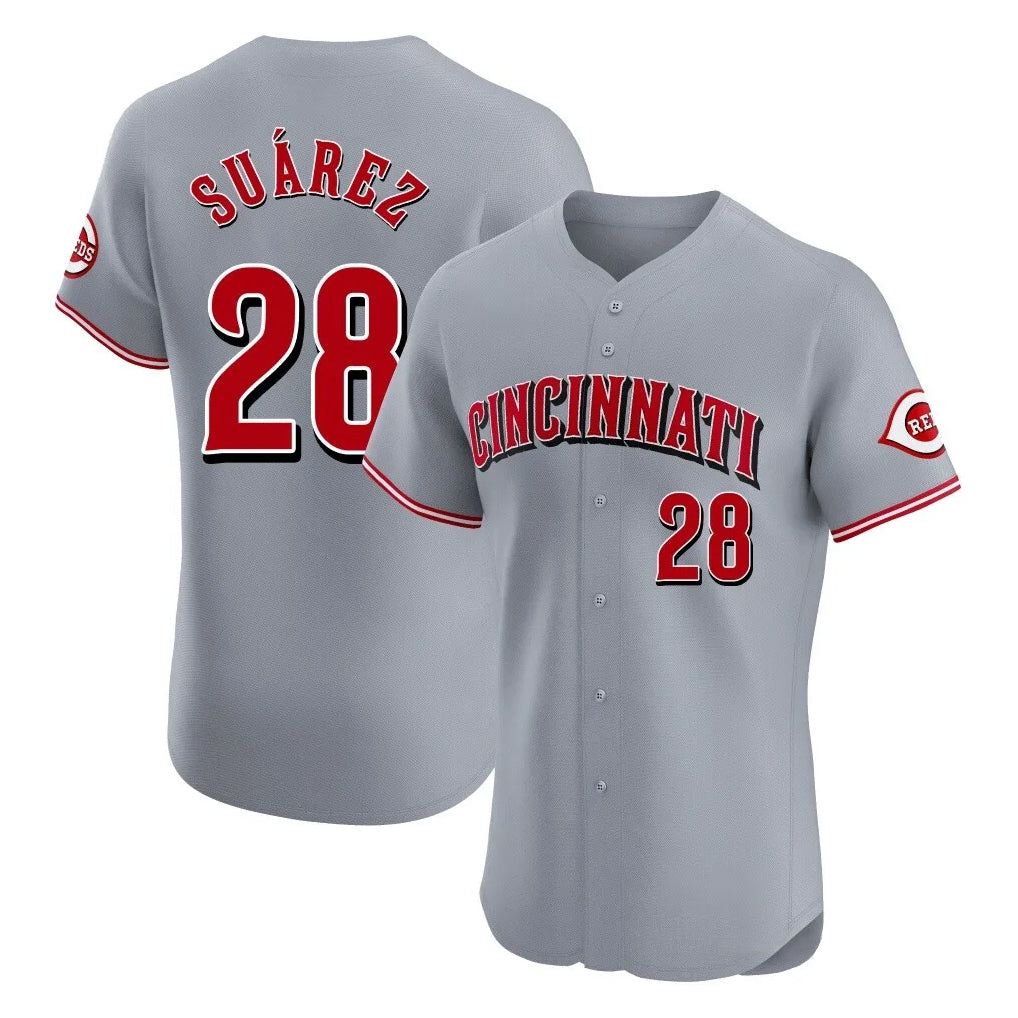 Ndoa C.Reds #28 Eugenio Su¡§¡érez Player Gray Limited Elite Home Stitched Jerseys