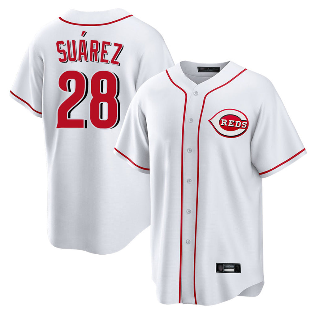 Ndoa C.Reds #28 Eugenio Su¡§¡érez Player White Game Home Stitched Jerseys