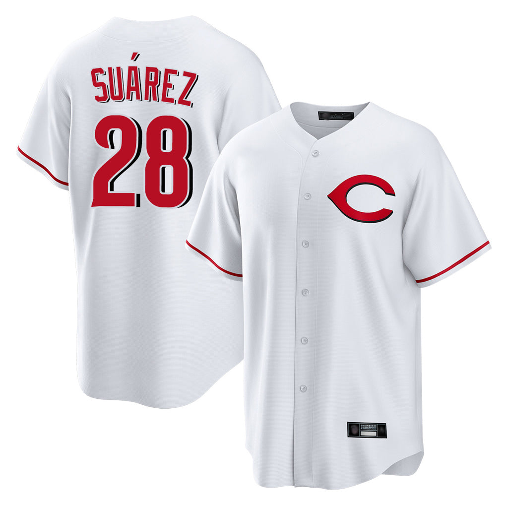 Ndoa C.Reds #28 Eugenio Su¡§¡érez Player White Home Game Stitched Jerseys